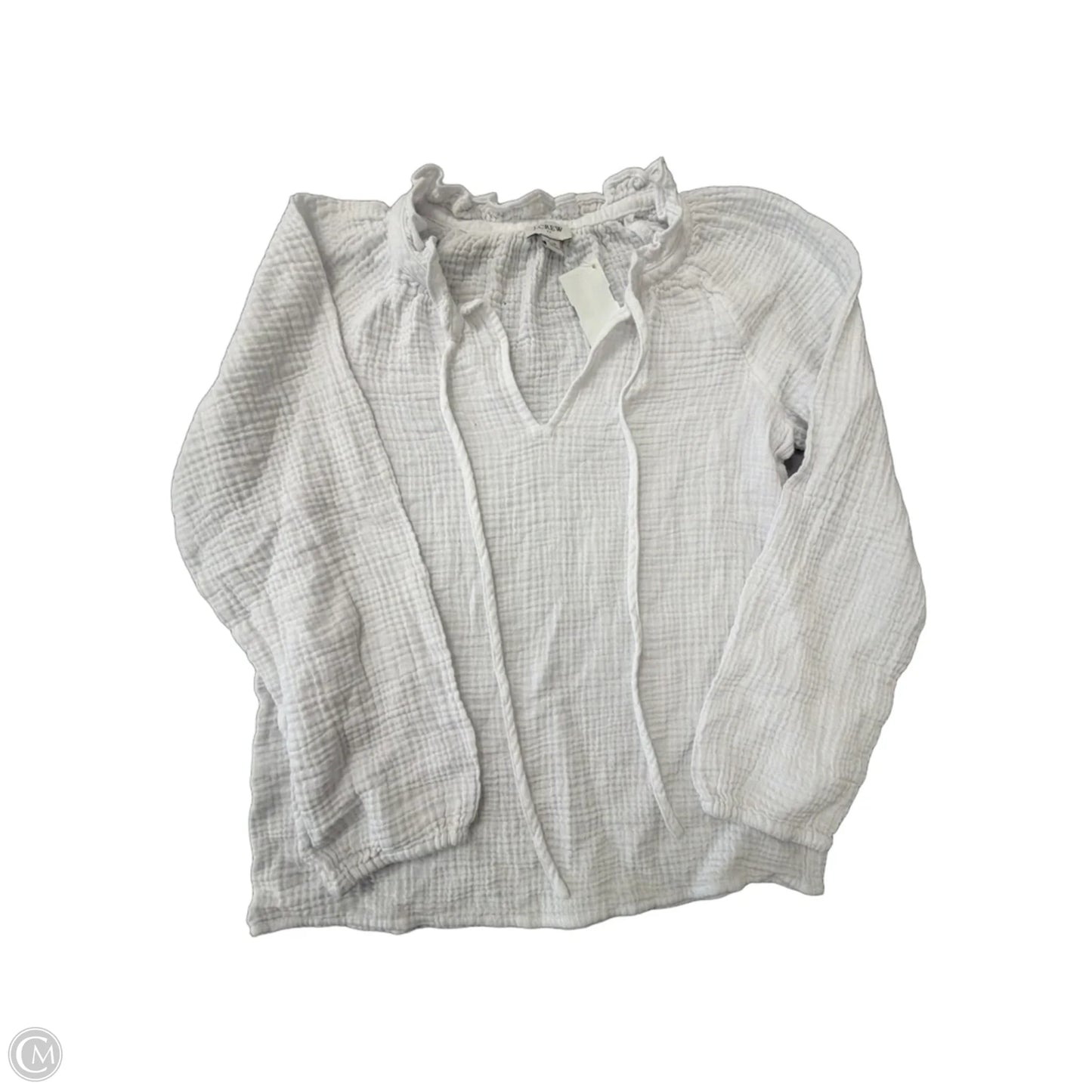 Top Long Sleeve By J. Crew In White, Size: Xxs
