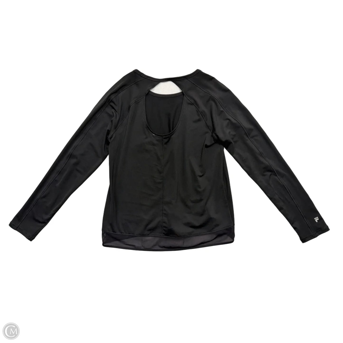 Athletic Top Long Sleeve Crewneck By Fila In Black, Size: M
