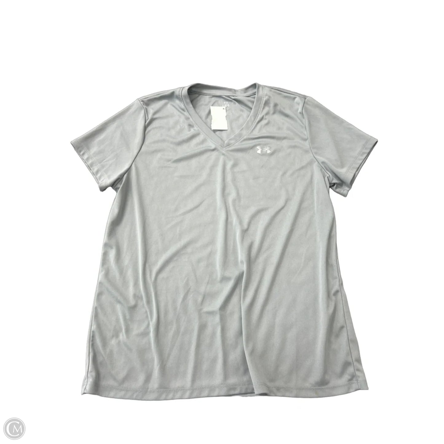Athletic Top Short Sleeve By Under Armour In Grey, Size: L