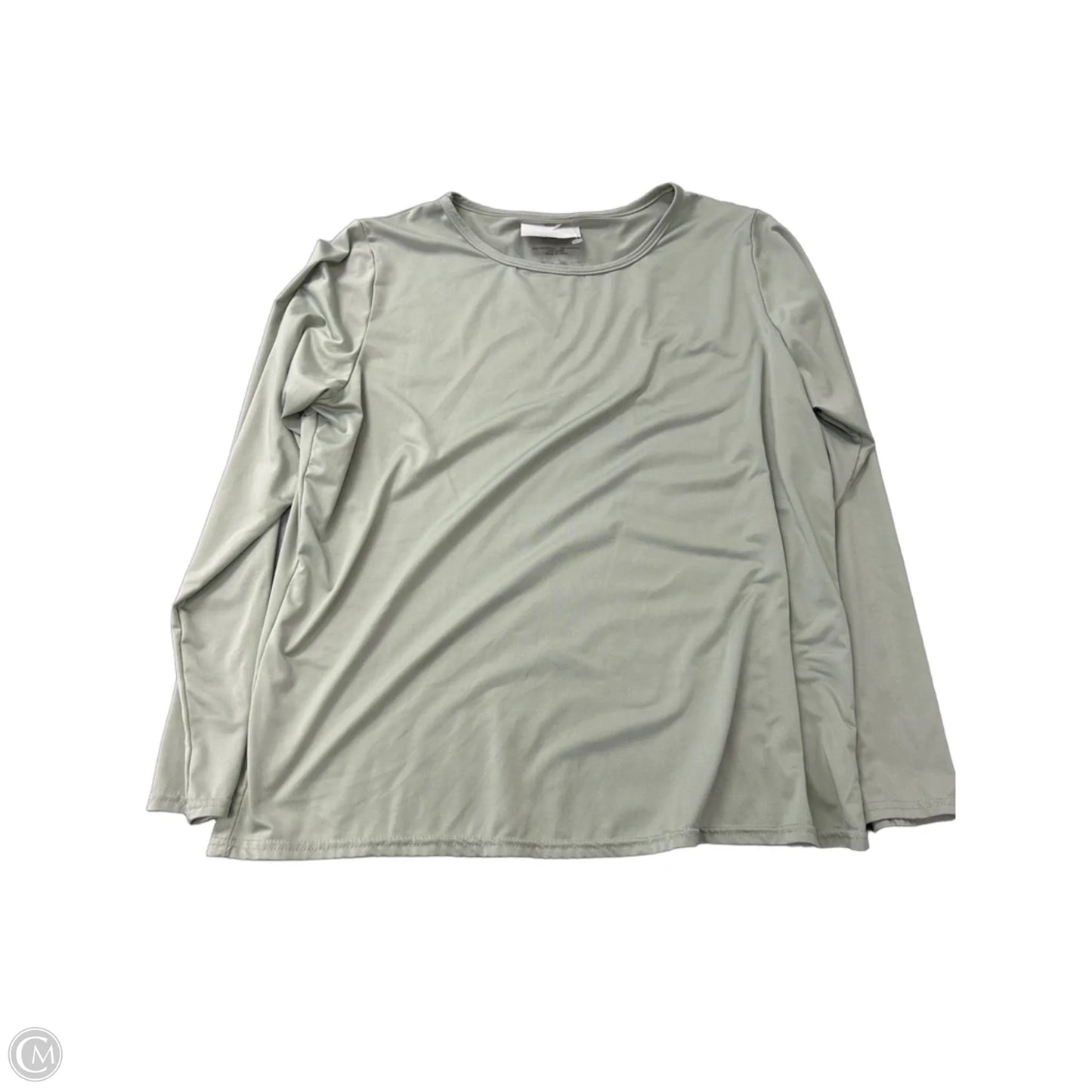 Athletic Top Long Sleeve Crewneck By REAL ESSENTIALS  In Green, Size: Xl