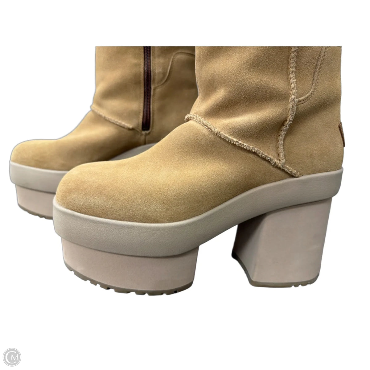 Boots Designer By Ugg In Brown, Size: 8