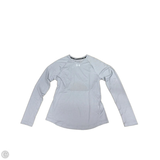 Athletic Top Long Sleeve Crewneck By Under Armour In Grey, Size: M