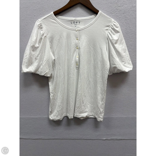 Top Short Sleeve By Loft In White, Size: M