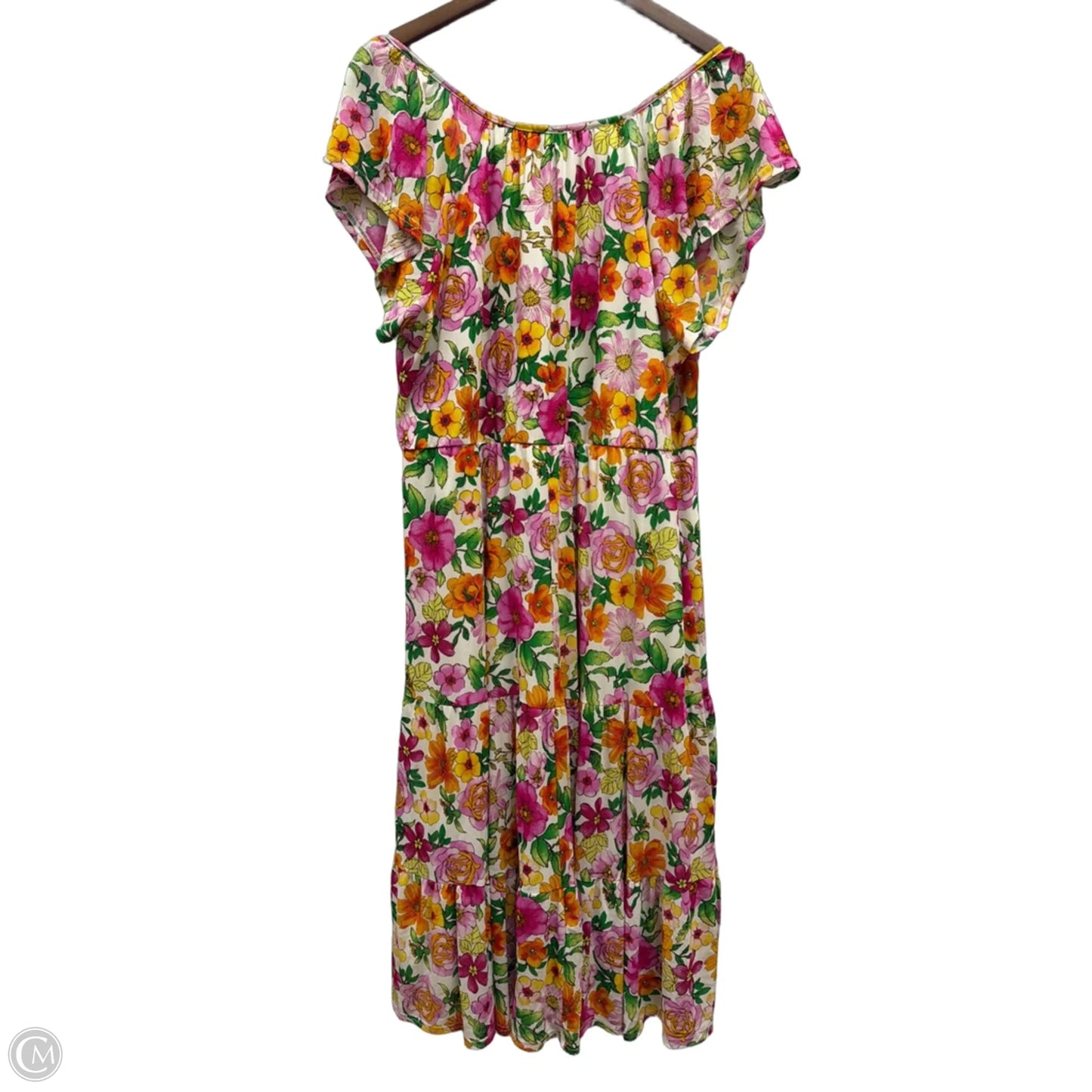Dress Casual Midi By Luna in Floral Print, Size: 2x