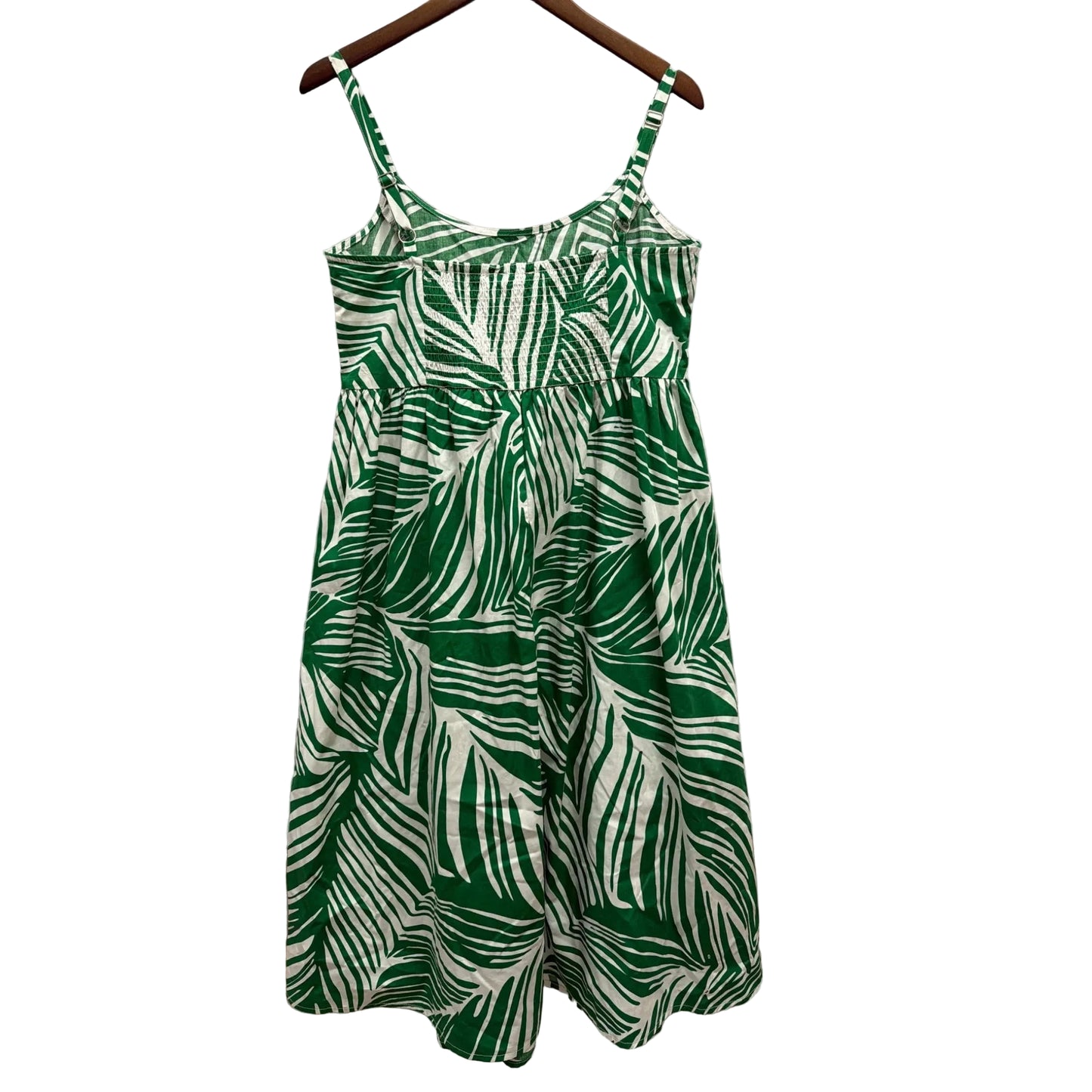 Dress Casual Midi By Clothes Mentor In Green & White, Size: M