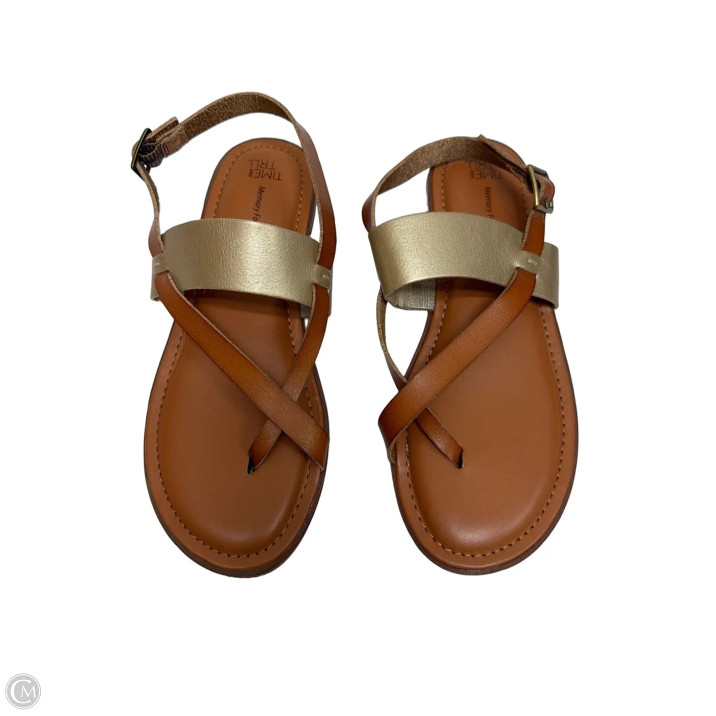 Sandals Flats By Time And Tru In Brown, Size: 8