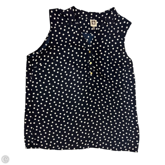 Top Sleeveless By Anne Klein In Polkadot Pattern, Size: L