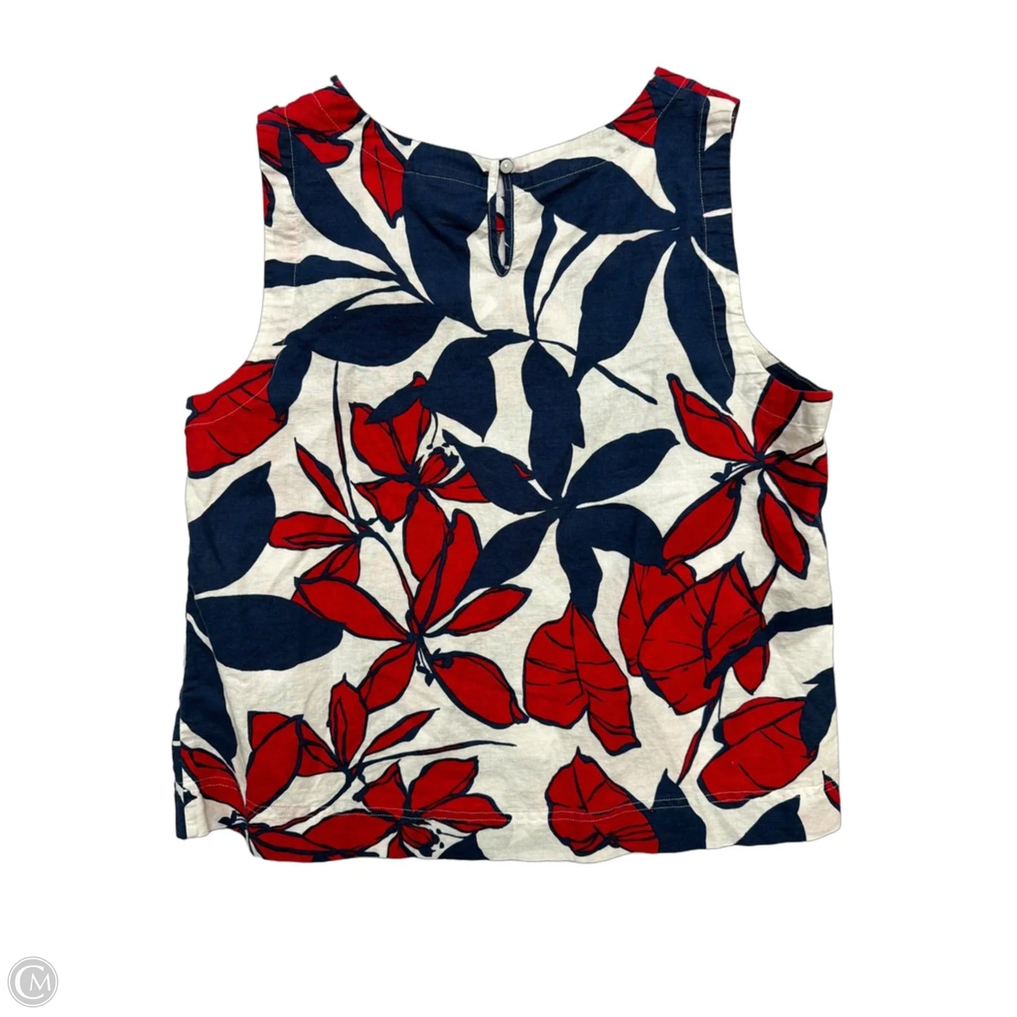 Top Sleeveless By Liz Claiborne In Blue Red & White, Size: Xl