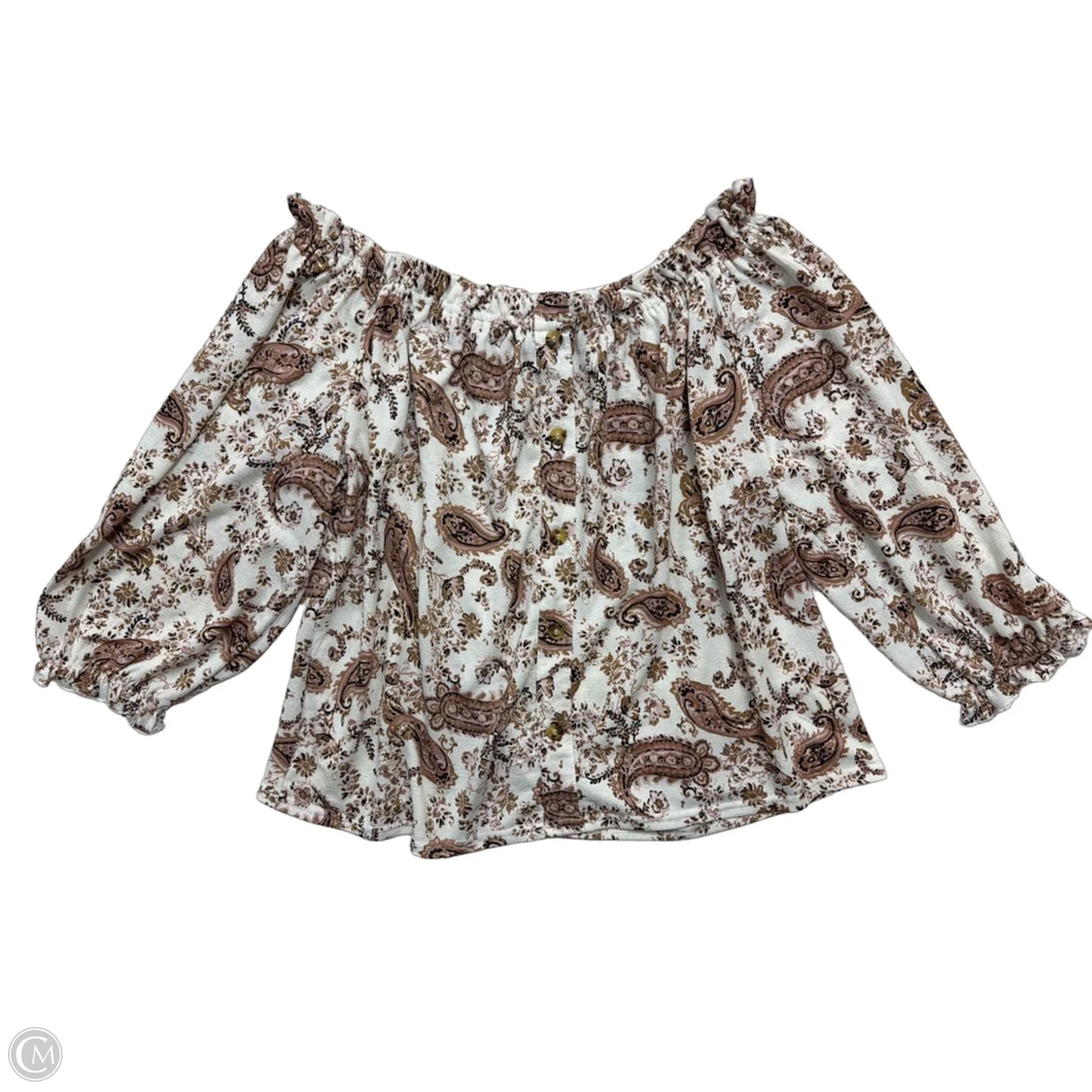 Top Long Sleeve By Melloday In Paisley Print, Size: L