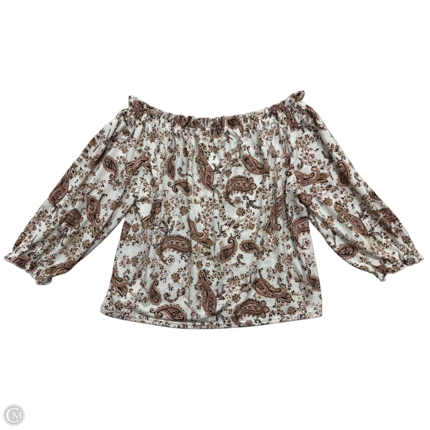 Top Long Sleeve By Melloday In Paisley Print, Size: L
