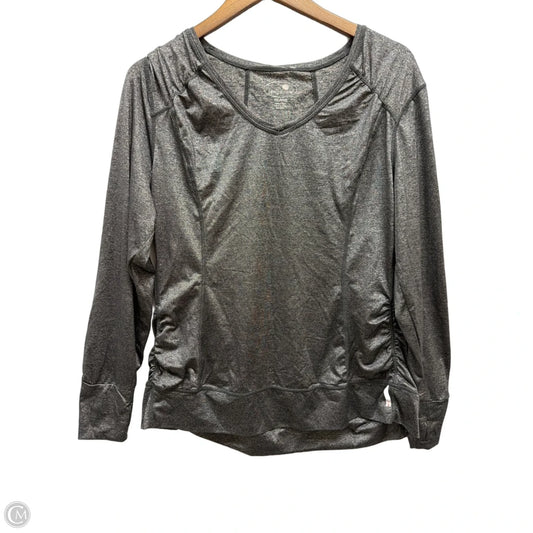 Athletic Top Long Sleeve Crewneck By Tangerine In Grey, Size: 1x