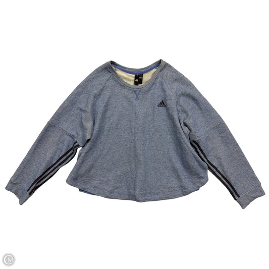 Athletic Top Long Sleeve Crewneck By Adidas In Blue, Size: Xl