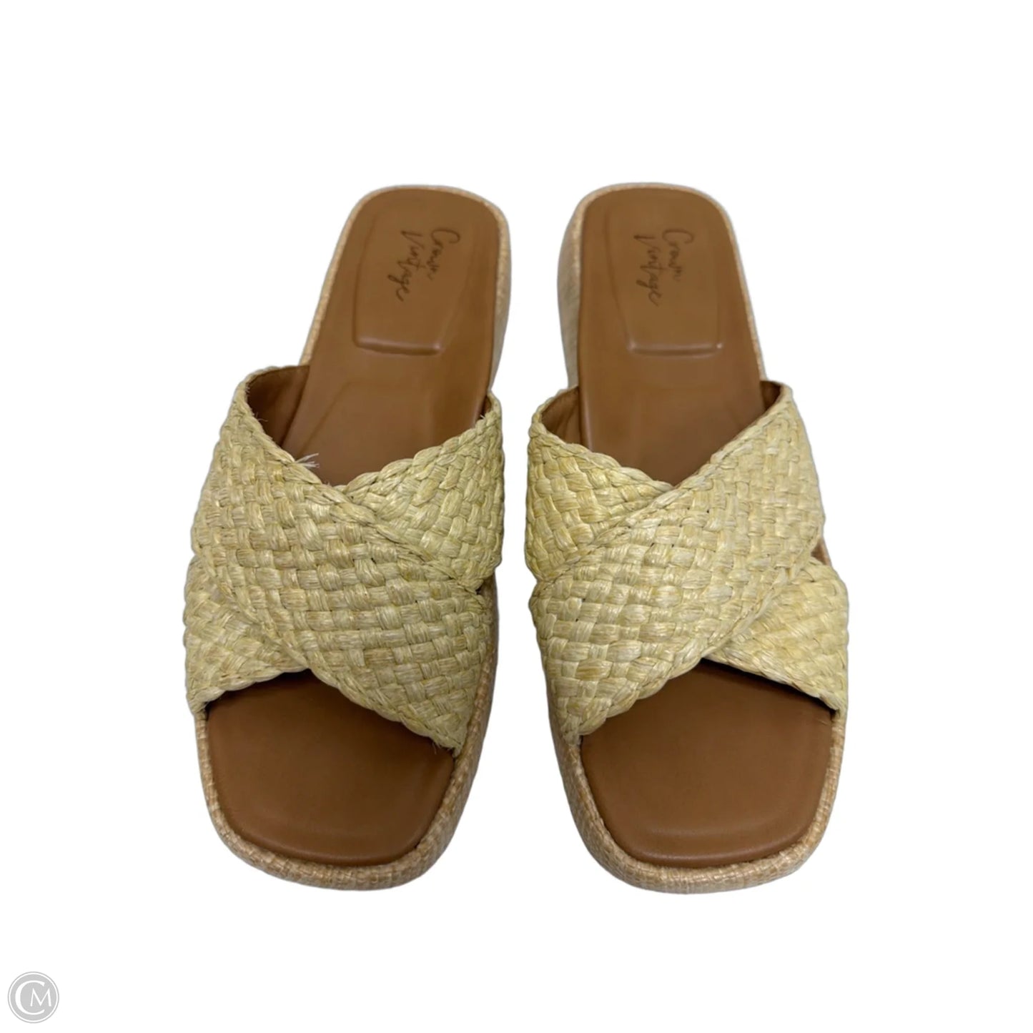 Sandals Flats By Clothes Mentor In Tan, Size: 9.5