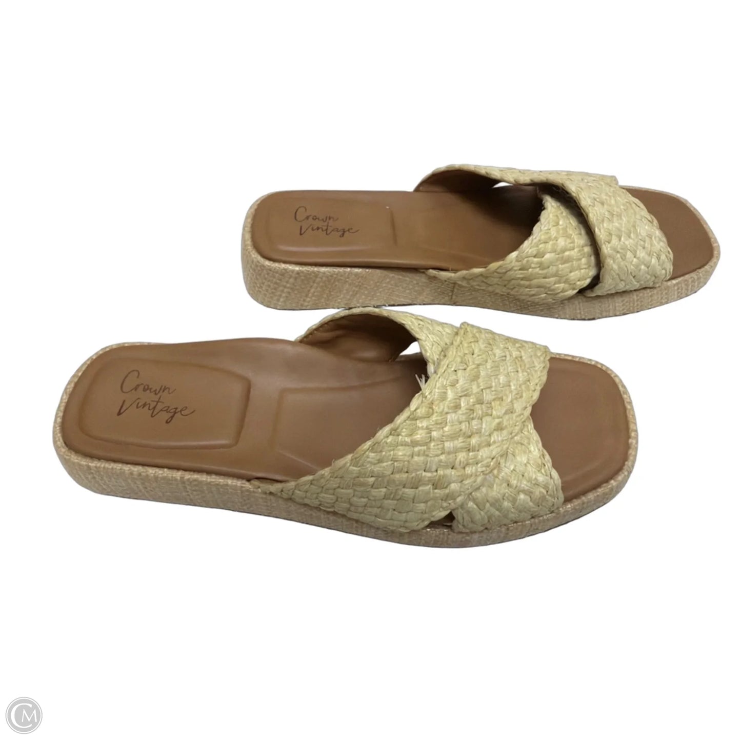 Sandals Flats By Clothes Mentor In Tan, Size: 9.5