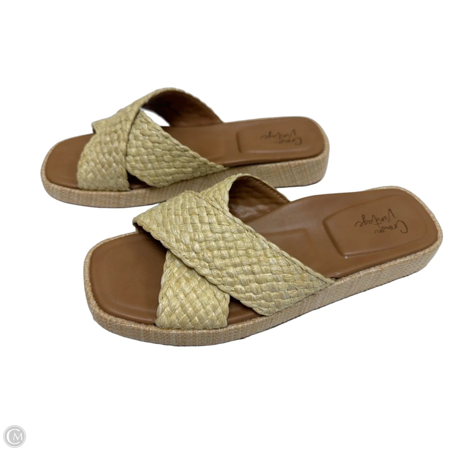 Sandals Flats By Clothes Mentor In Tan, Size: 9.5