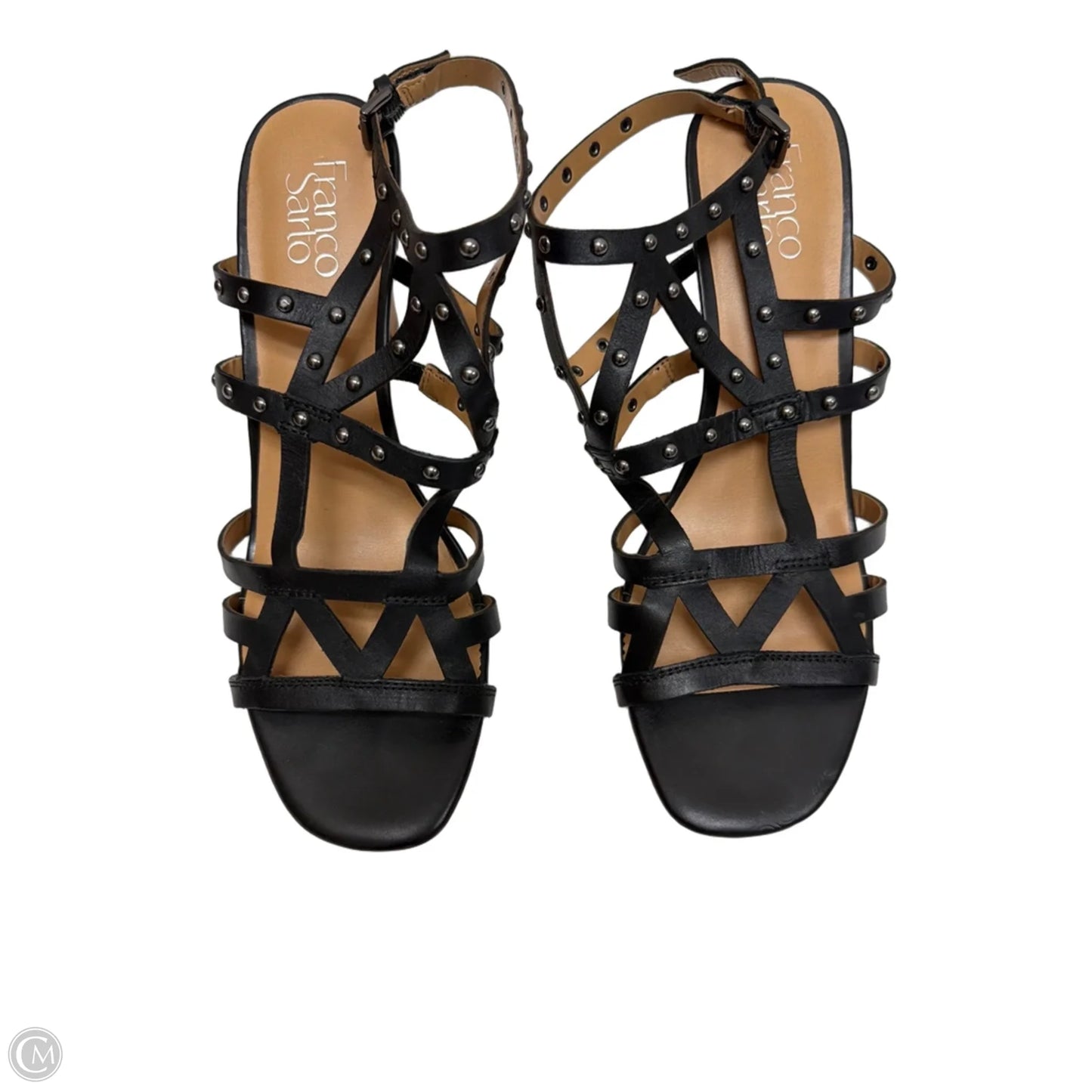 Sandals Heels Block By Franco Sarto In Black, Size: 9.5