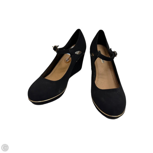 Shoes Heels Wedge By Clothes Mentor In Black, Size: 8