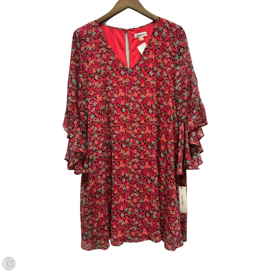 Dress Party Short By Calvin Klein In Floral Print, Size: Xl