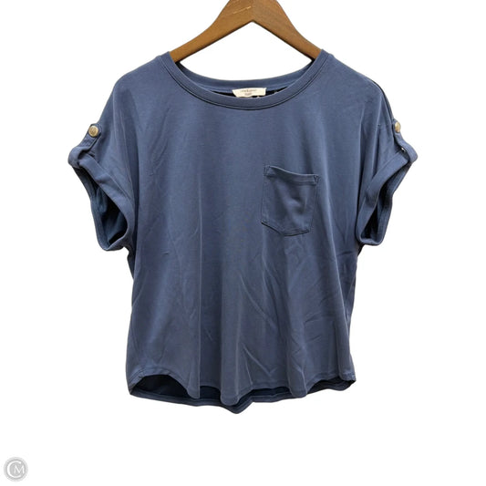 Top Short Sleeve By Cable And Gauge In Blue, Size: L