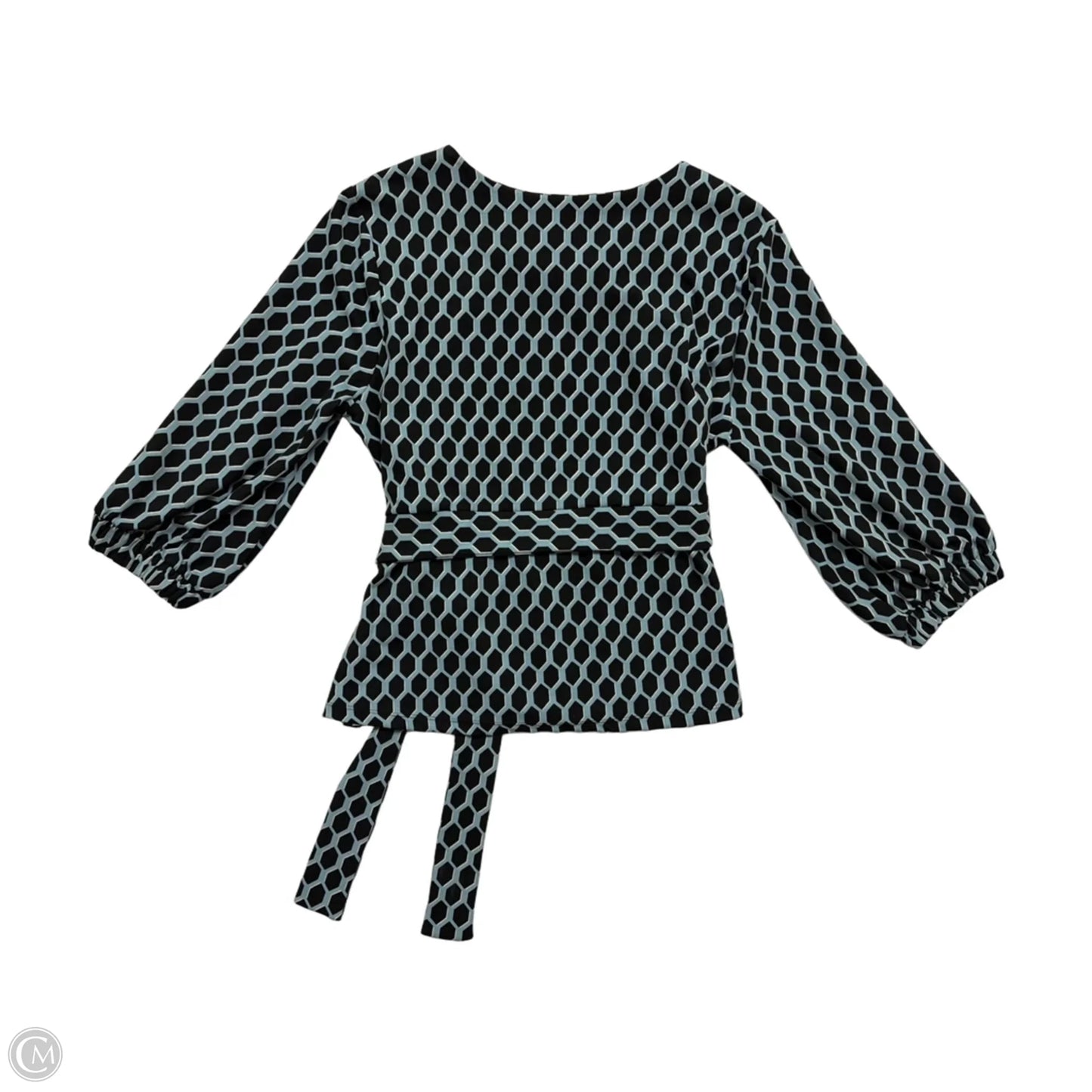 Top Long Sleeve By Worthington In Black & Blue, Size: 1x