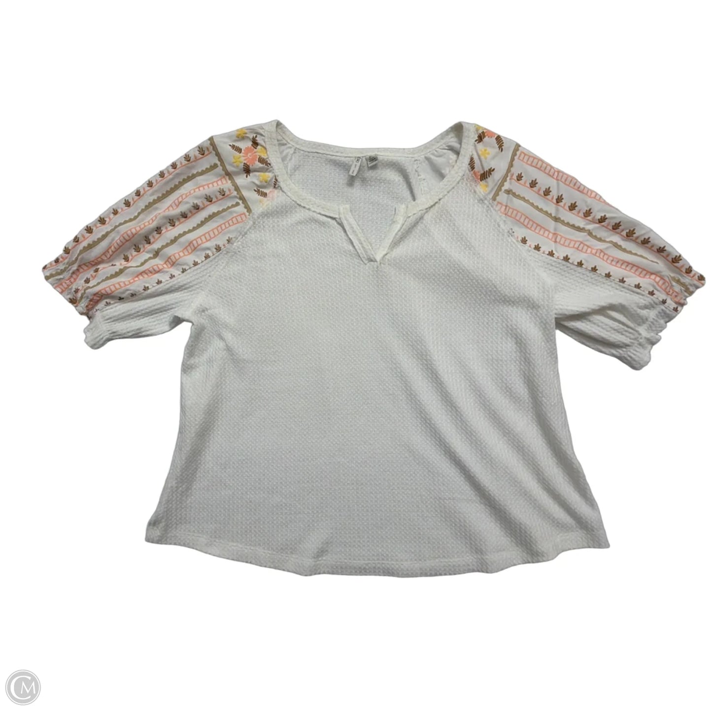 Top Short Sleeve By Cato In White, Size: Xl