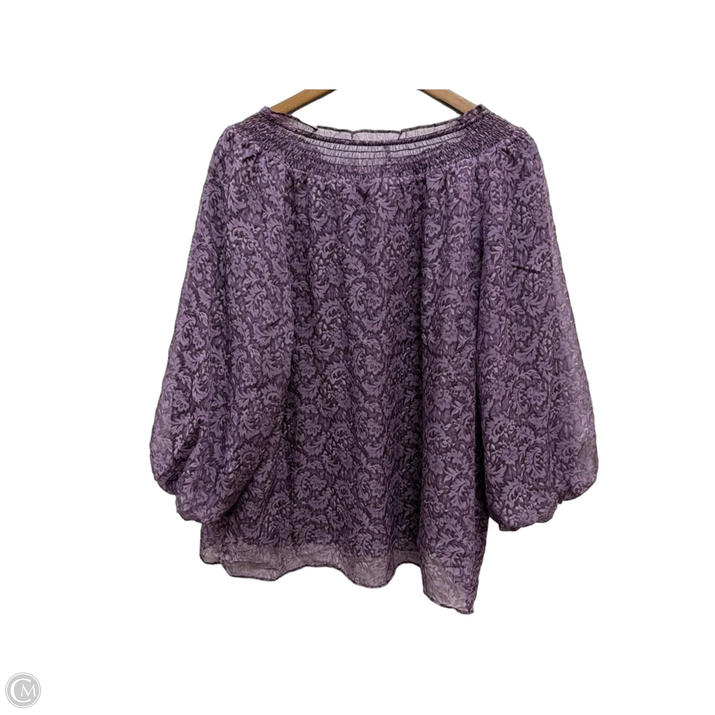 Top 3/4 Sleeve By Cato In Purple, Size: Xl