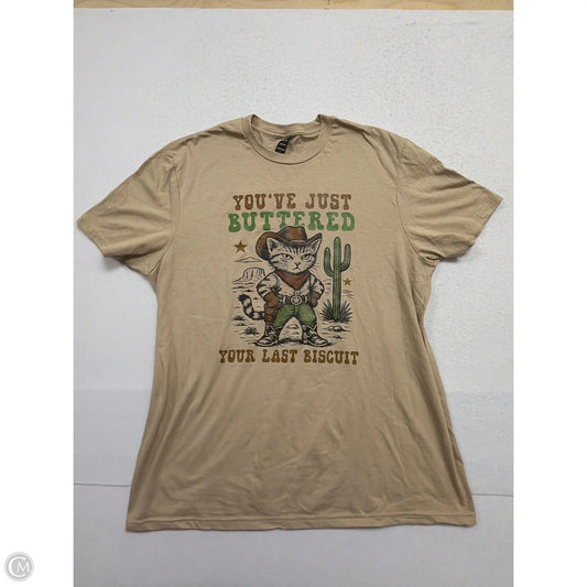 Top Short Sleeve By Clothes Mentor In Brown, Size: L