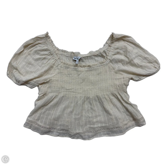 Top Short Sleeve By Jessica Simpson In Tan, Size: Xl