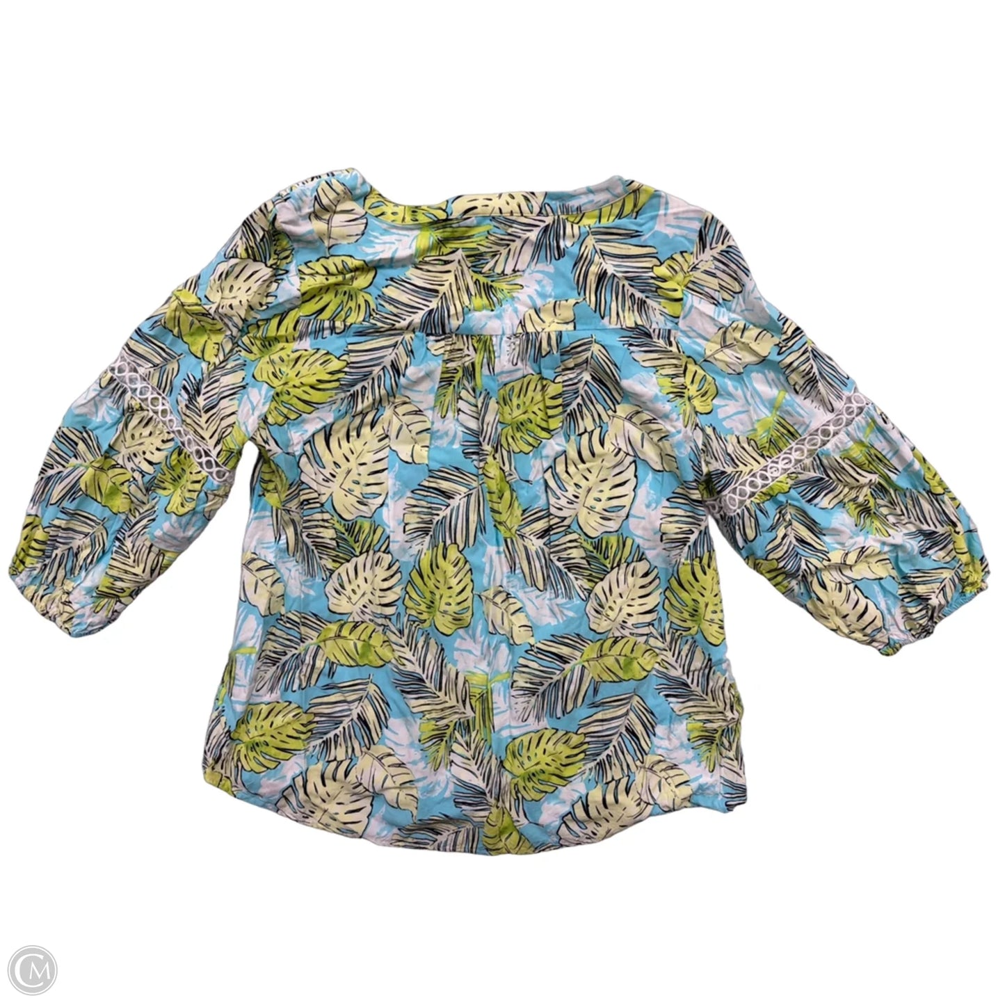 Top 3/4 Sleeve By Crown And Ivy In Tropical Print, Size: 1x