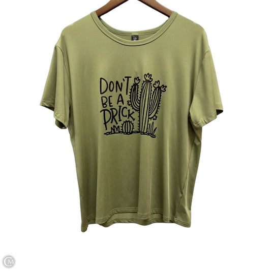 Top Short Sleeve By Shein In Green, Size: Xl