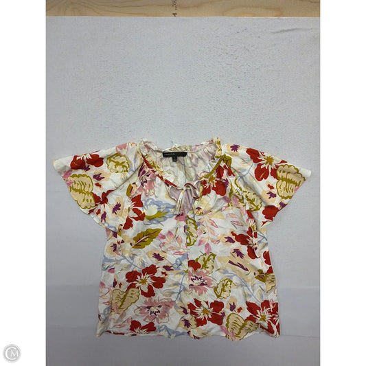 Top Short Sleeve By Harve Bernard In Floral Print, Size: L