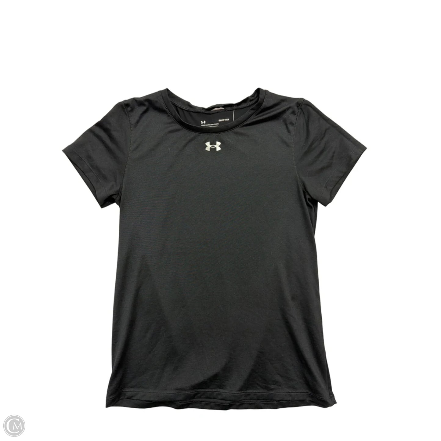 Athletic Top Short Sleeve By Under Armour In Black, Size: S