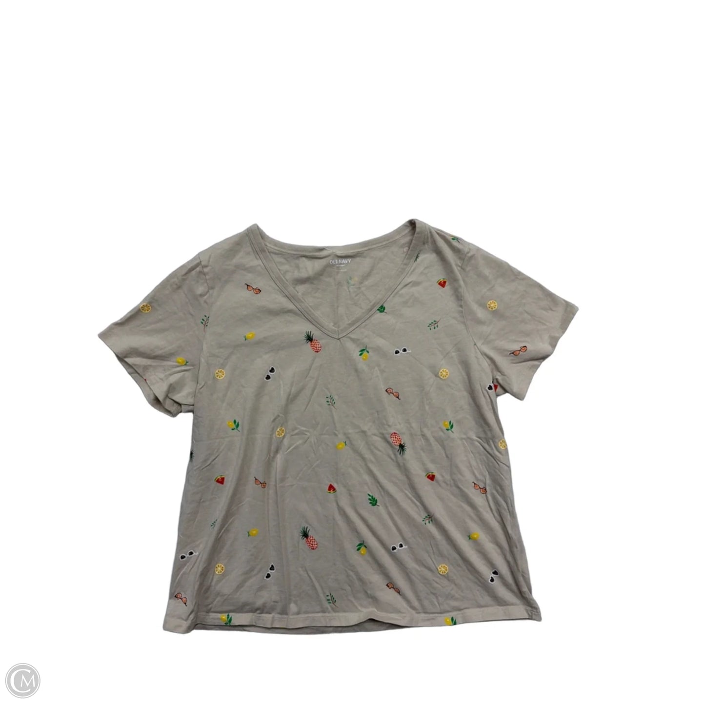 Top Short Sleeve By Old Navy In Tan, Size: L