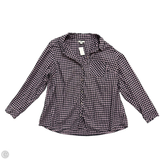 Top Long Sleeve By Croft And Barrow In Checkered Pattern, Size: 2x