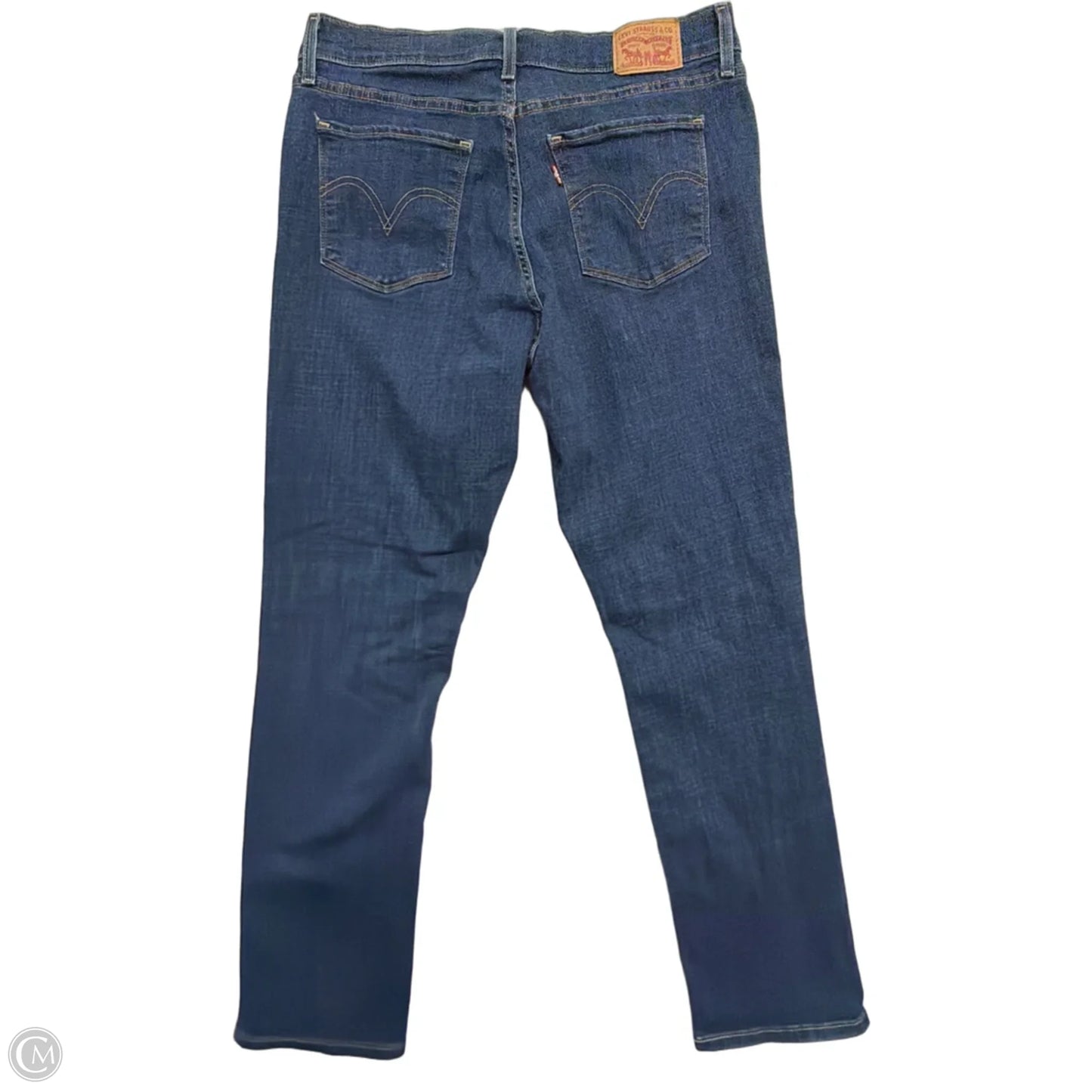 Jeans Straight By Levis In Blue Denim, Size: 12