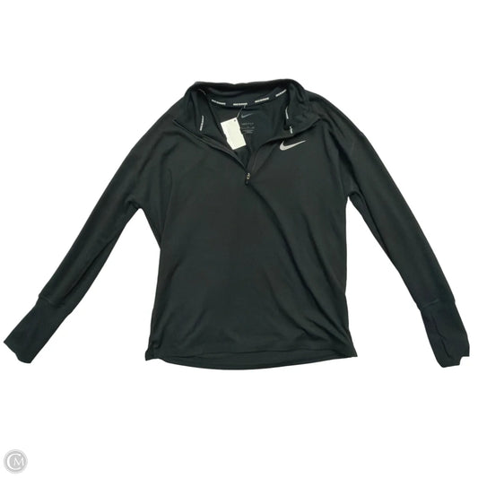 Athletic Top Long Sleeve Collar By Nike Apparel In Black, Size: S