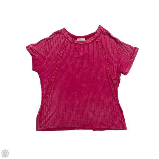 Top Short Sleeve By Zenana In Pink, Size: S