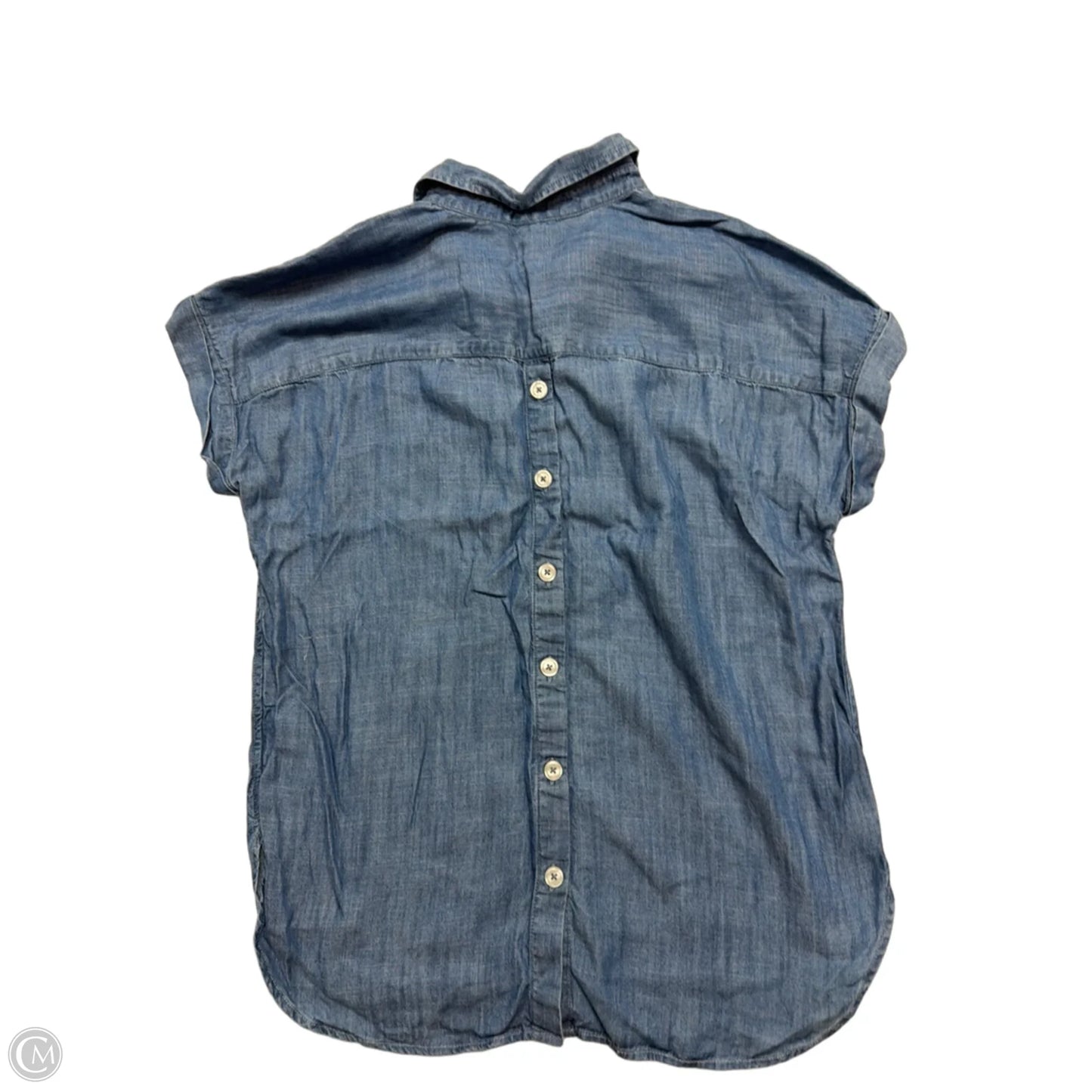 Top Short Sleeve By Talbots In Blue Denim, Size: L