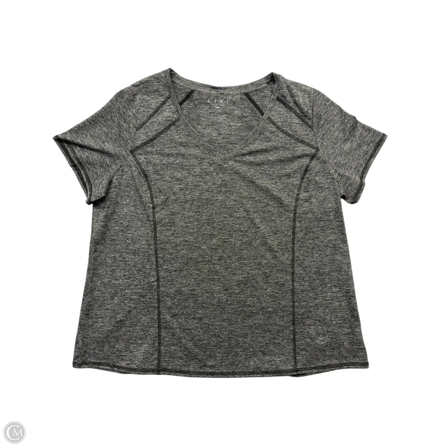 Athletic Top Short Sleeve By Livi Active In Grey, Size: 1x