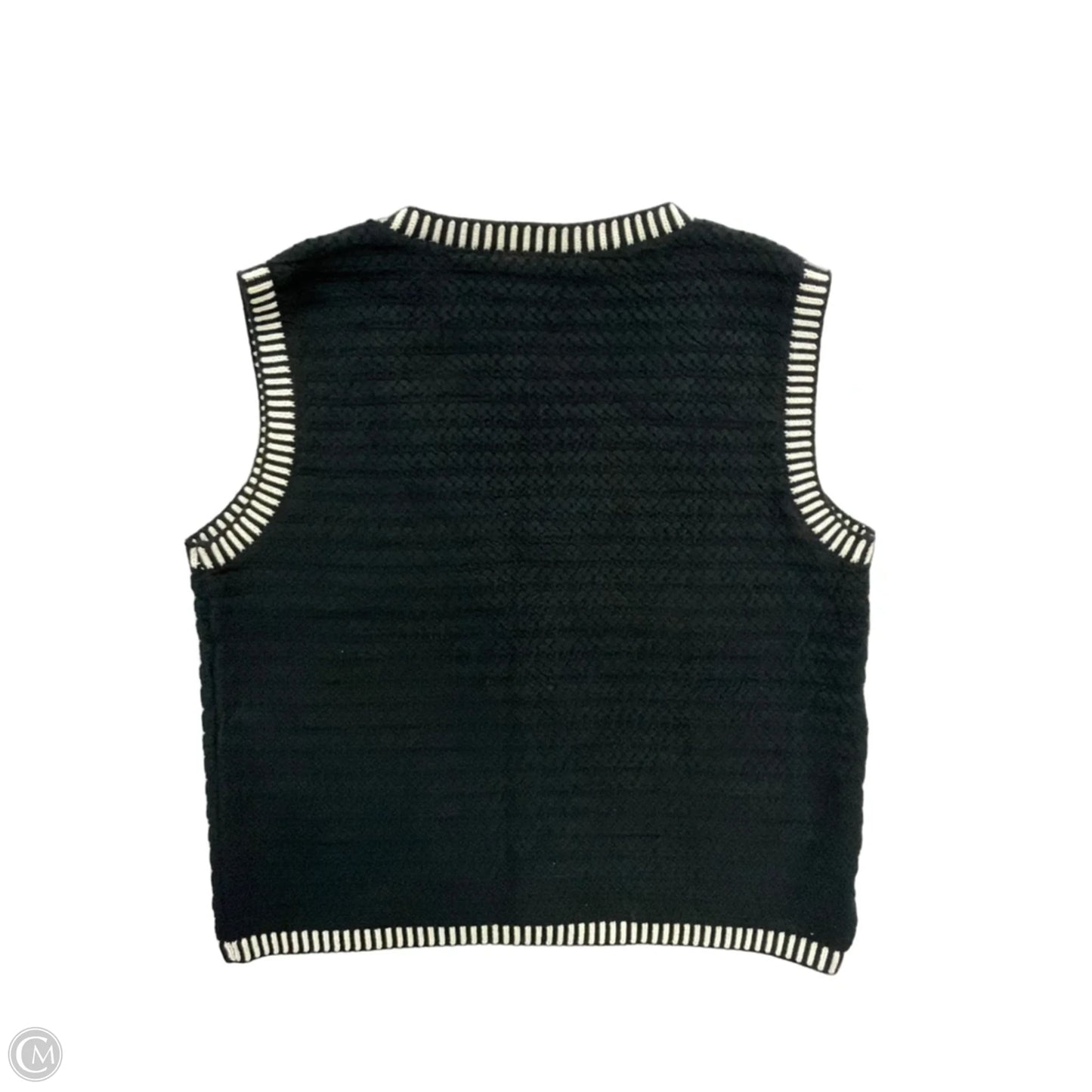 Vest Sweater By Ann Taylor In Black & White, Size: Lp