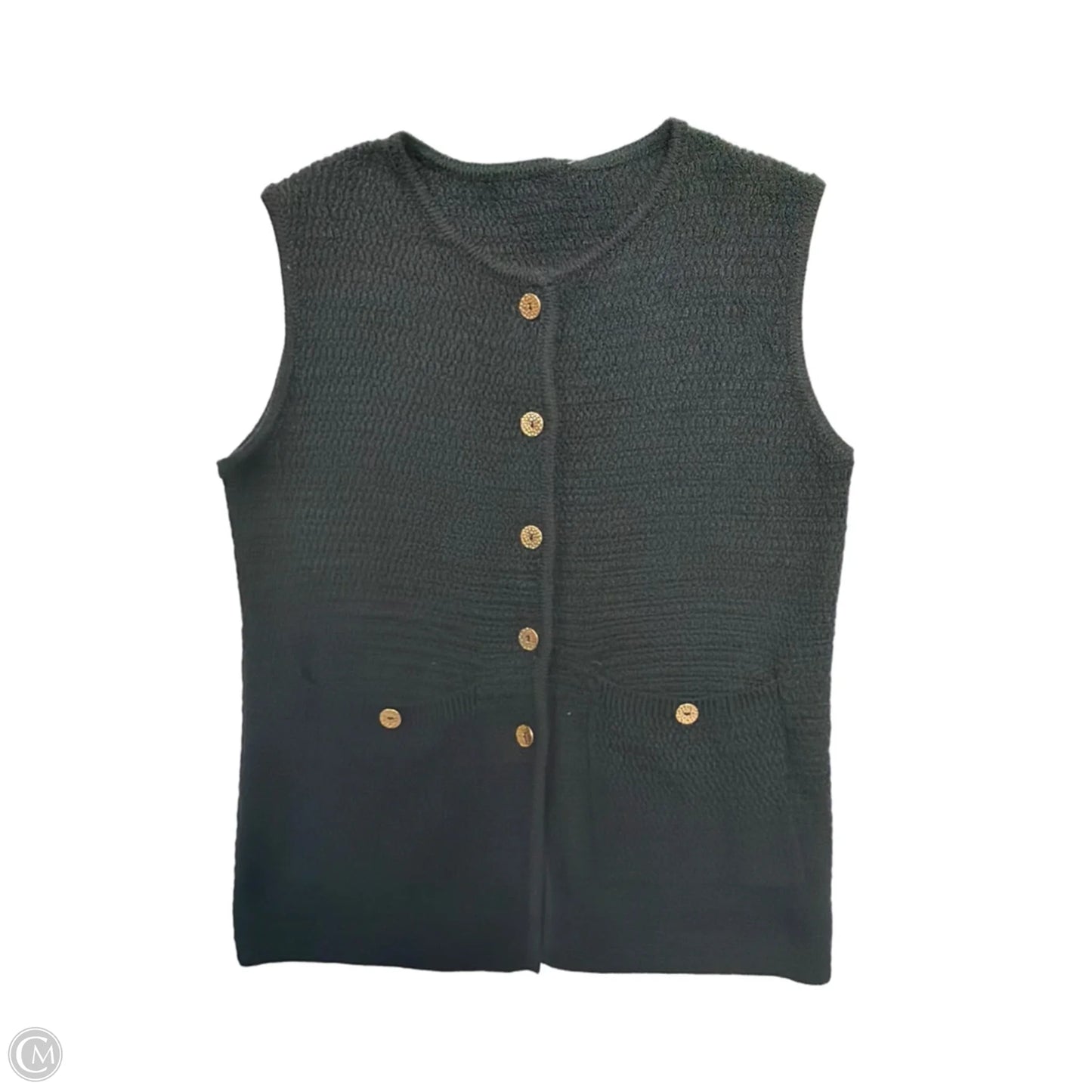 Vest Sweater By Clothes Mentor In Black, Size: M