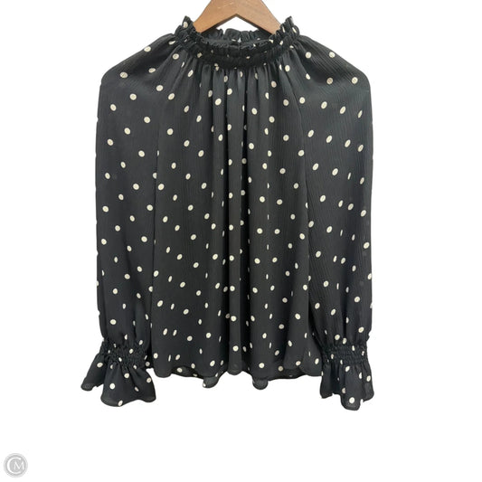 Top Long Sleeve By Loft In Polkadot Pattern, Size: Lp