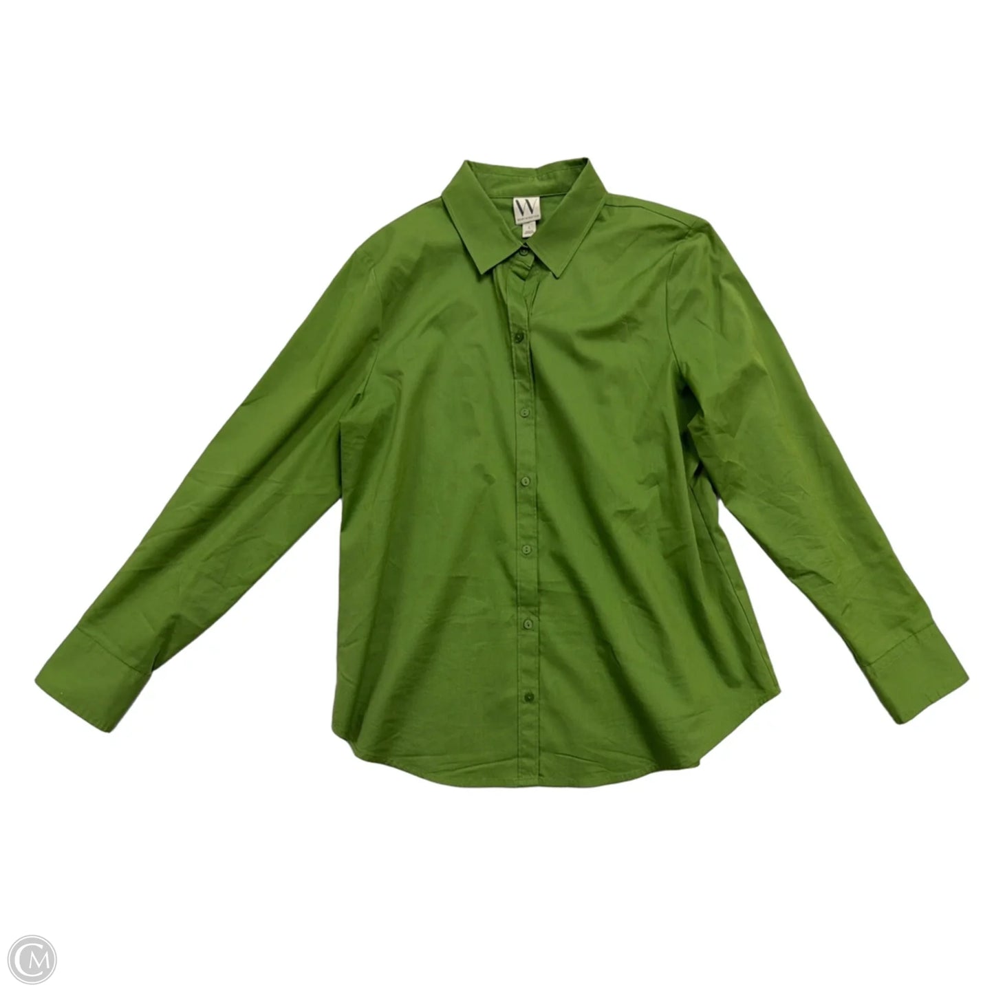 Top Long Sleeve By Worthington In Green, Size: L