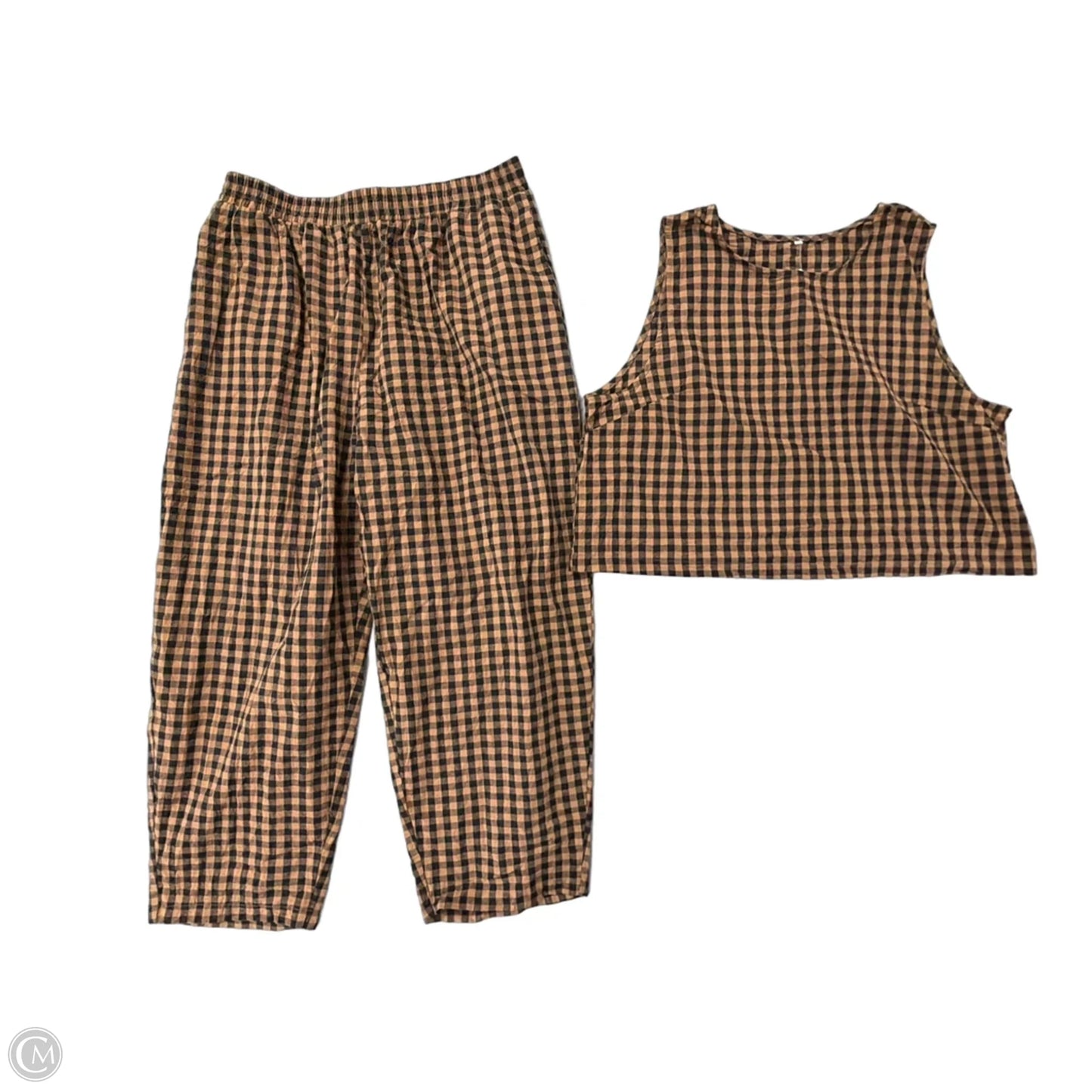 Pants Set 2pc By Clothes Mentor In Checkered Pattern, Size: 1x