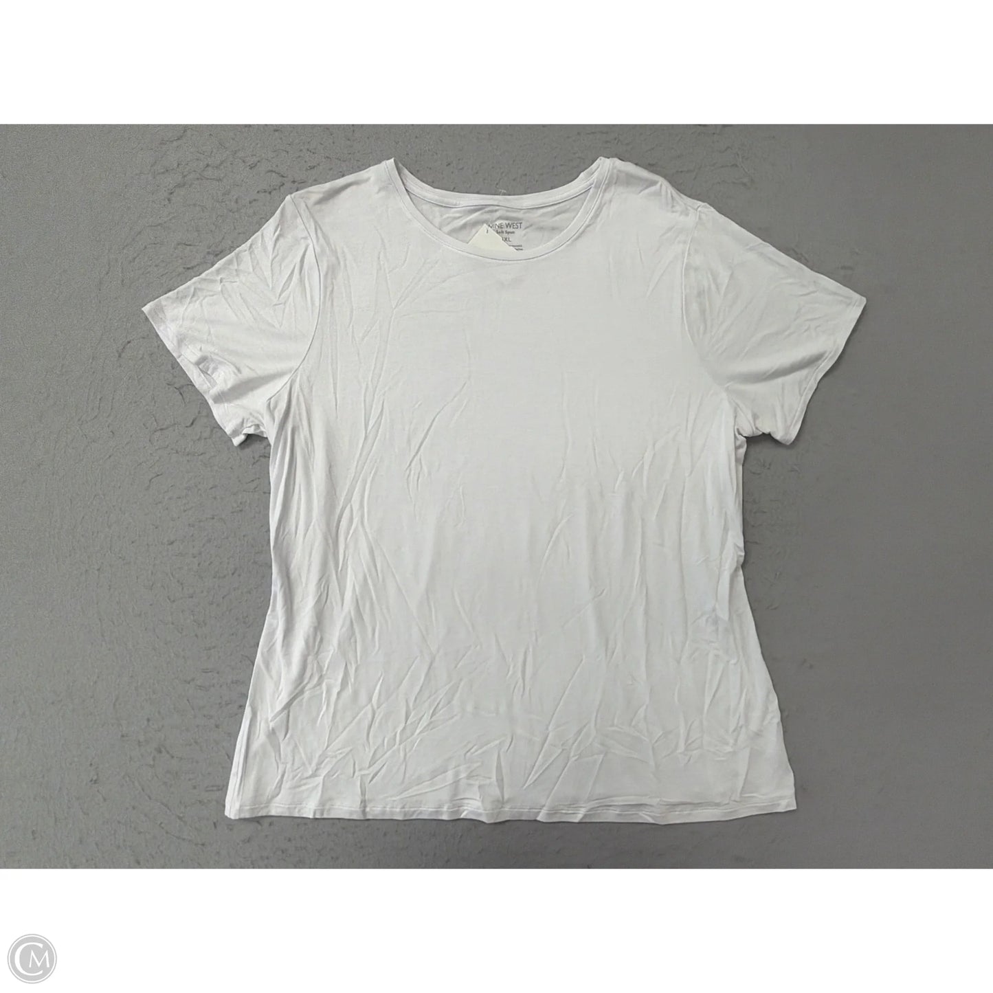 Top Short Sleeve Basic By Nine West Apparel In White, Size: 1x