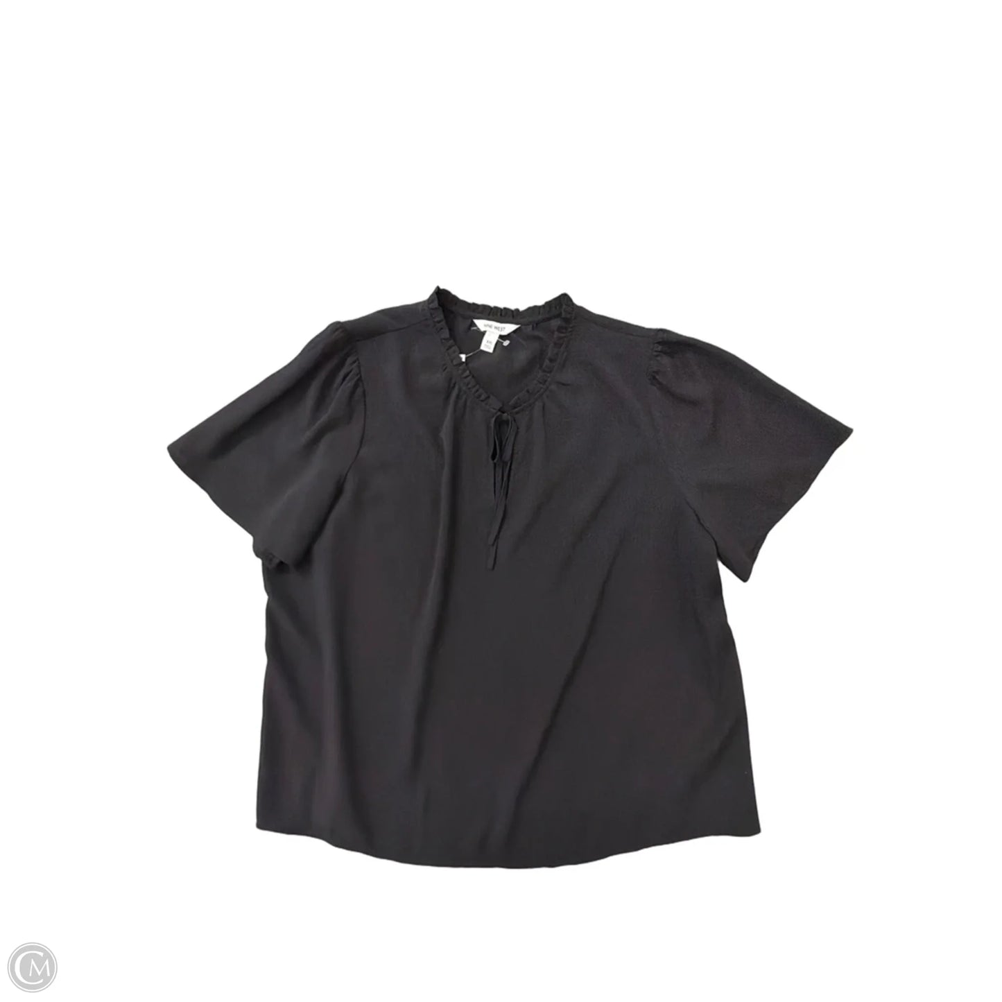 Top Short Sleeve By Nine West Apparel In Black, Size: 1x