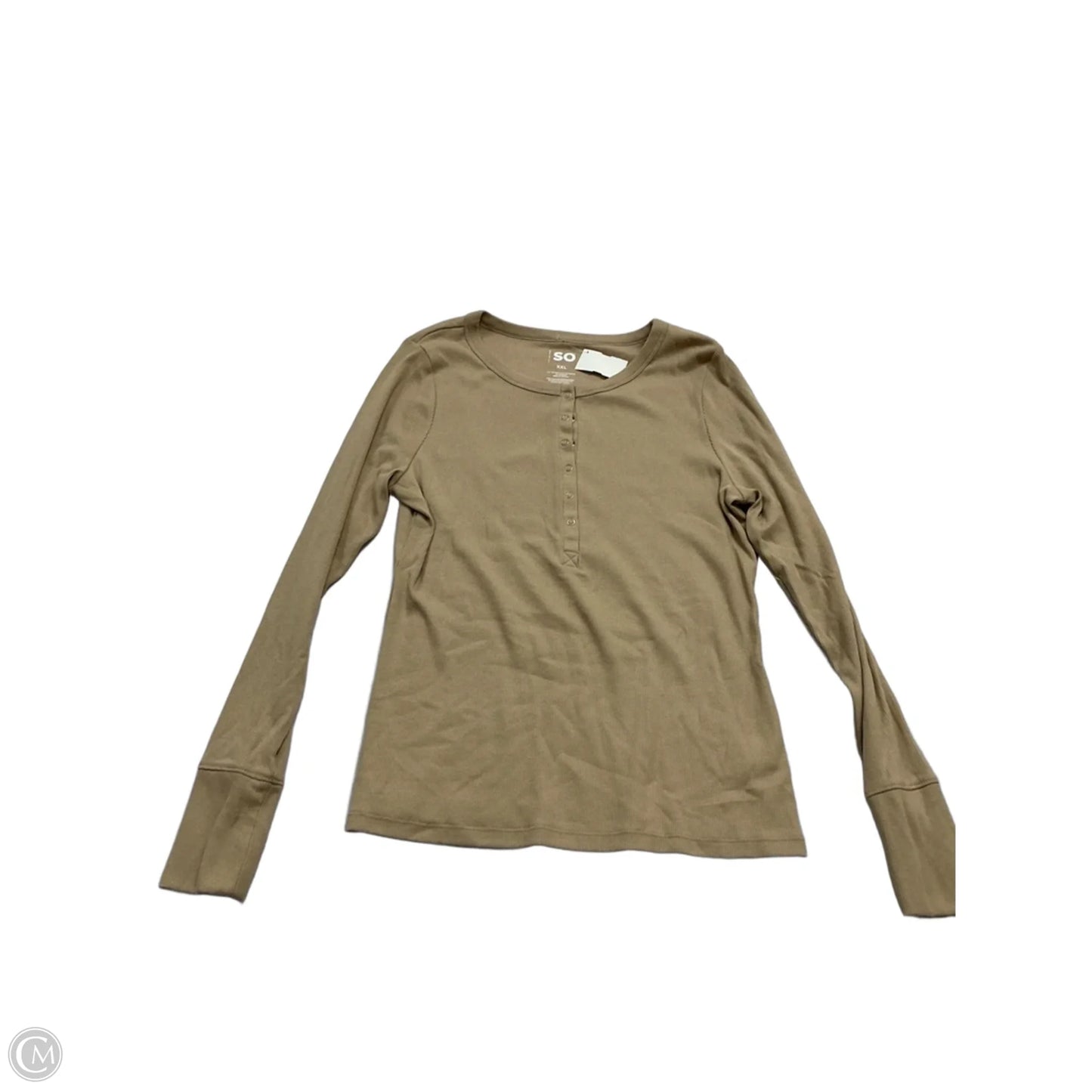 Top Long Sleeve By So In Tan, Size: 1x