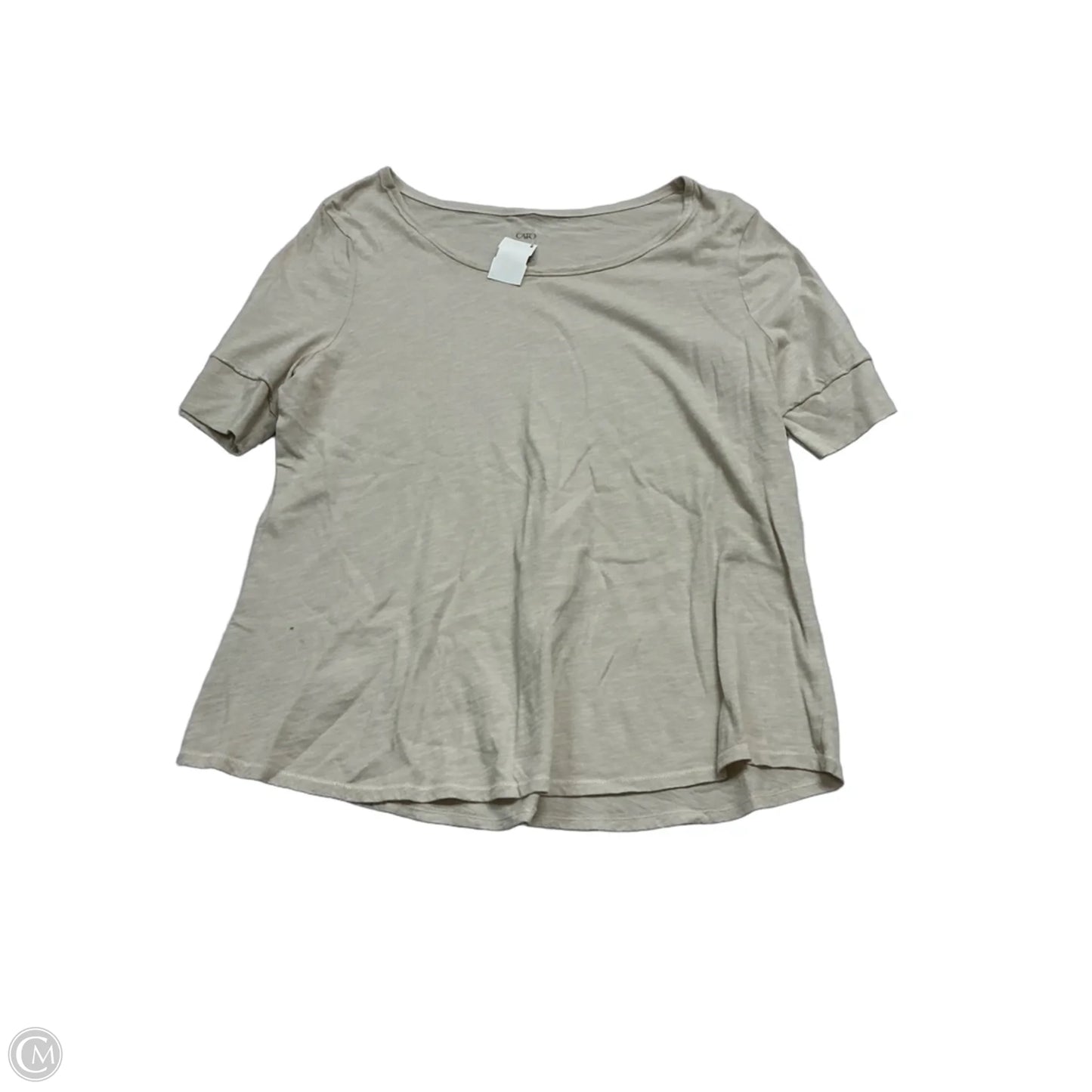 Top Short Sleeve By Cato In Tan, Size: Xl