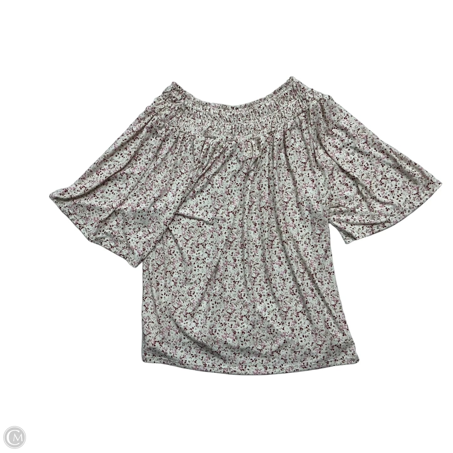 Top Short Sleeve By Ann Taylor In Floral Print, Size: L
