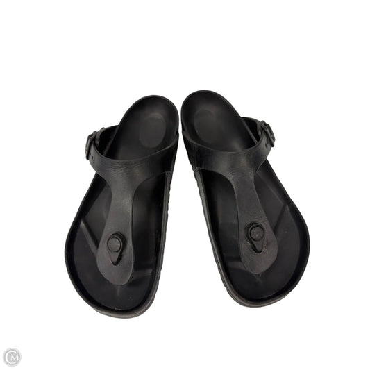 Sandals Flats By Birkenstock In Black, Size: 7